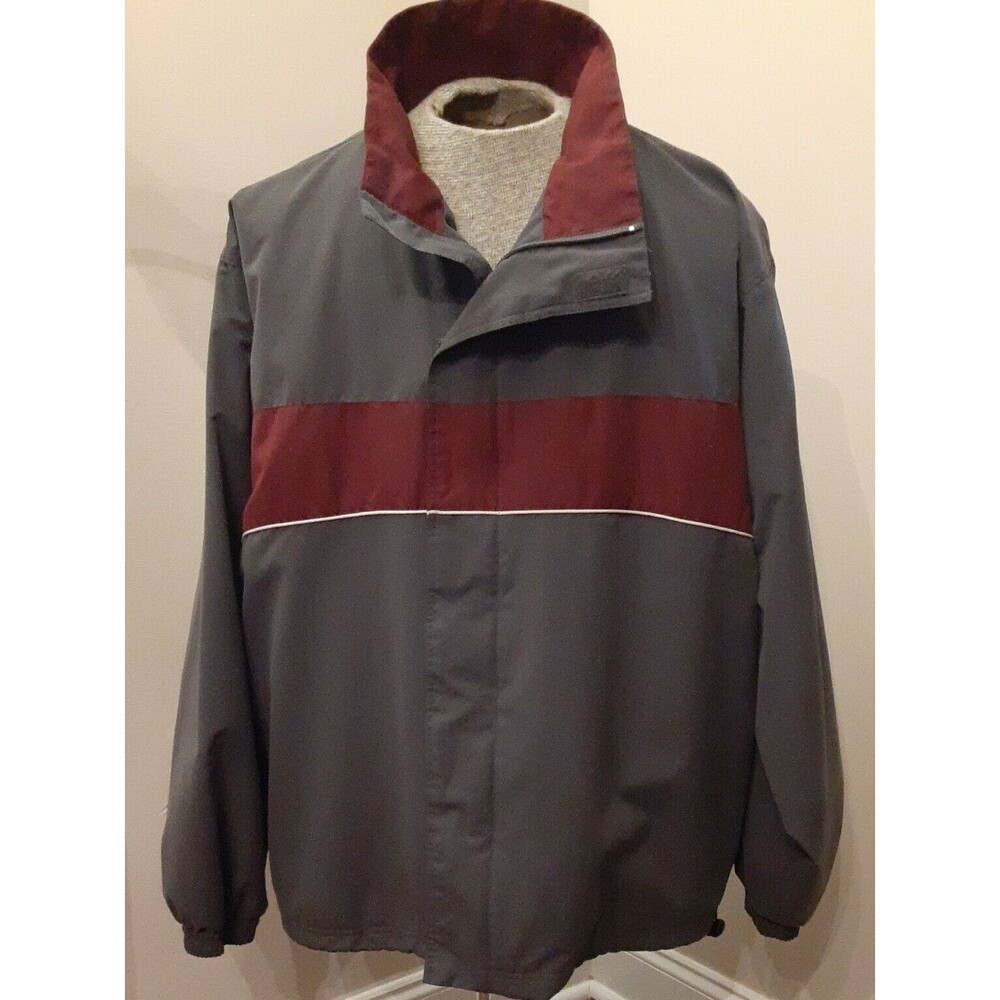 Men's Perry Ellis America Gray/Burgundy Light-Weight Jacket - Size XXL